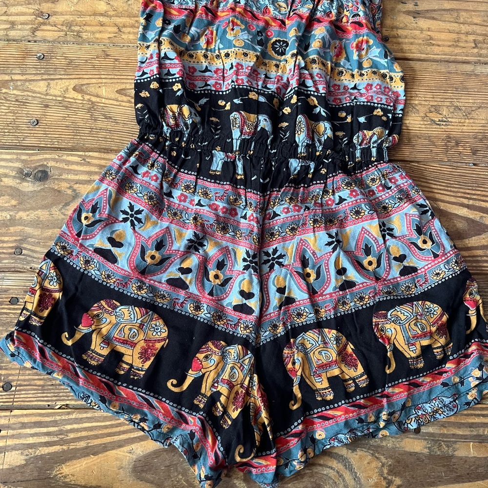 Angie Multicolor Patterned Fabric romper - Picture 4 of 4